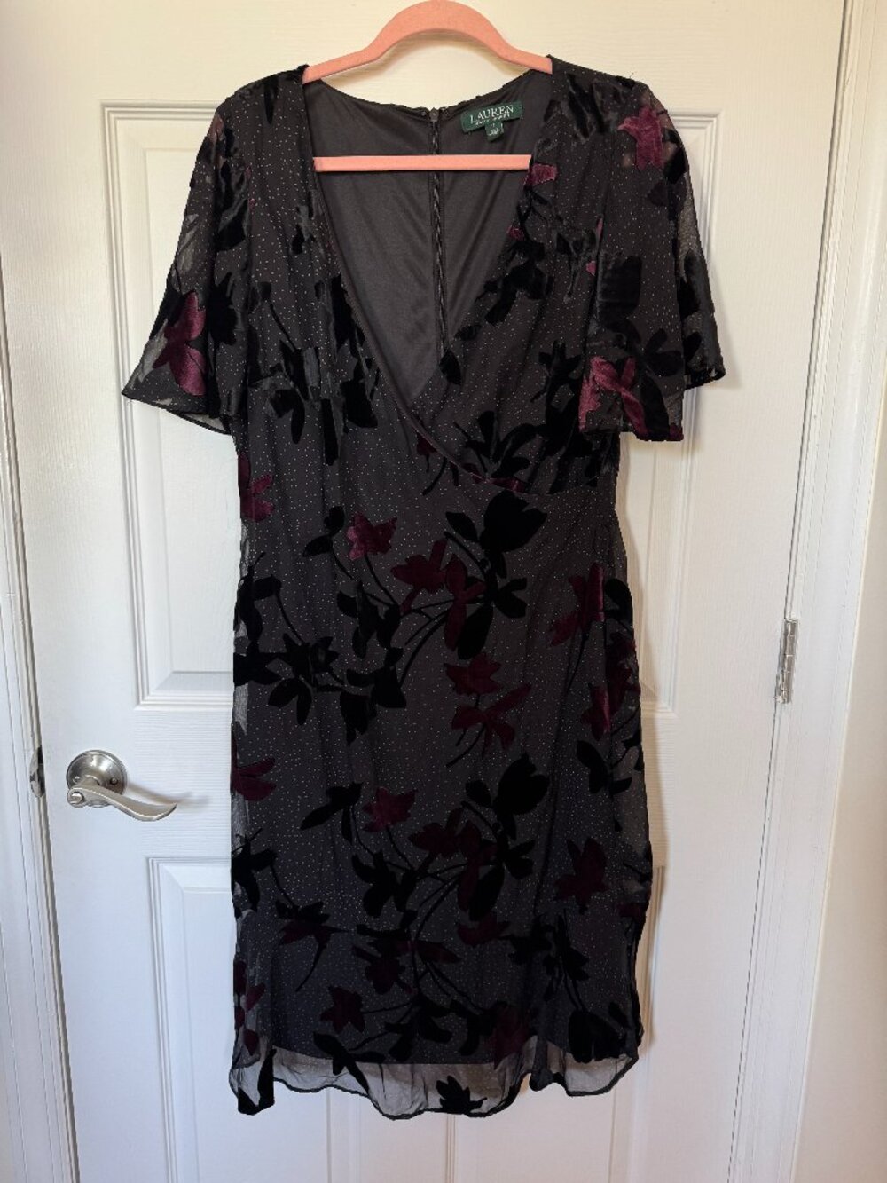 Ralph Lauren Floral Velvet Dress Size 12
